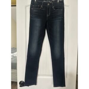 American Eagle Dark Wash Stretch Skinny Jeans Stretch Mid Rise Denim Size 8